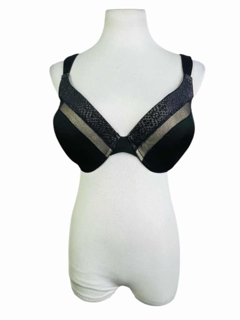 10/$25🦋 Izod Black & Tan Lightly Lined Underwire Bra - 42DD